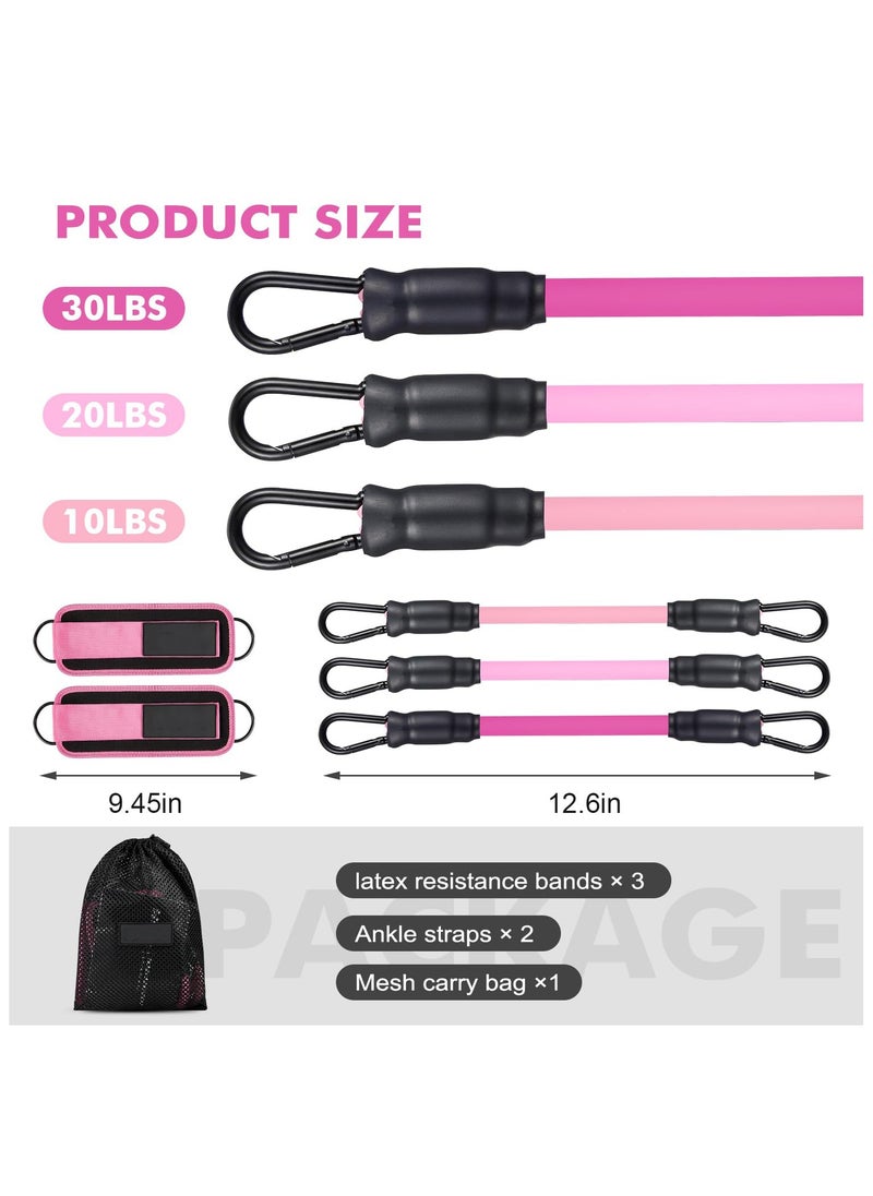 LKTOCAFT - 3-Level Ankle Resistance Bands with Cuffs, Ankle Bands for Leg and Working Out, Booty Workout Equipment for Kickbacks Hip Fitness Training, Exercise Bands for Butt Lift Women - Image 1