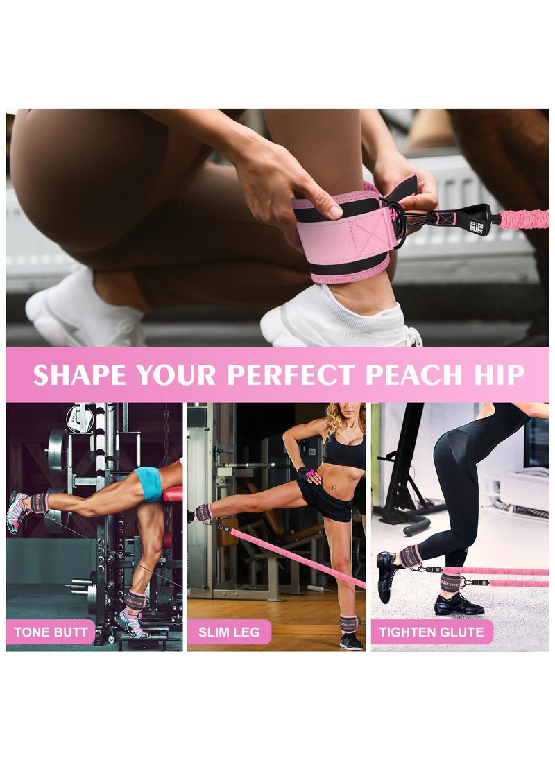 LKTOCAFT - 3-Level Ankle Resistance Bands with Cuffs, Ankle Bands for Leg and Working Out, Booty Workout Equipment for Kickbacks Hip Fitness Training, Exercise Bands for Butt Lift Women - Image 1