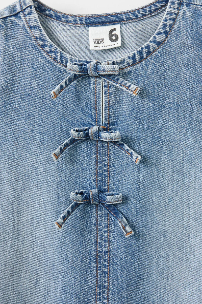 Cotton On Betty Bow Front Denim Dress