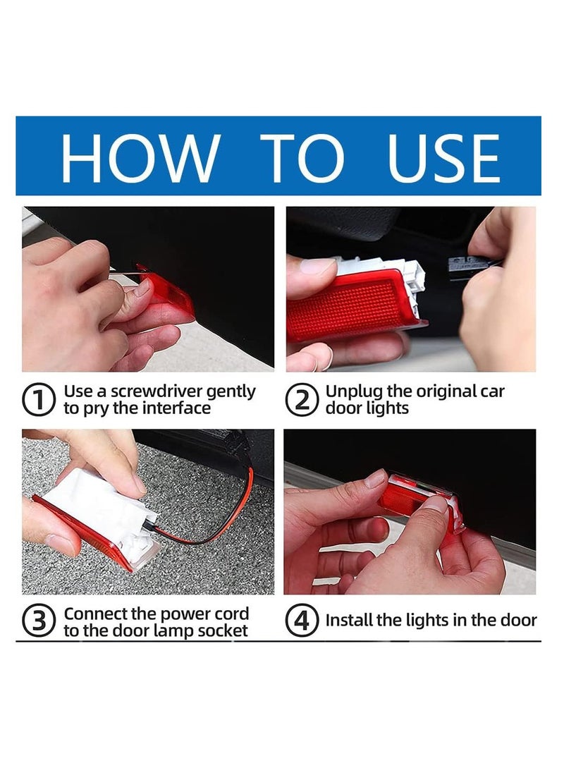 RATSAW - 2 Pcs Car Door LED Logo Projector Welcome Lamp Door Light Puddle Lights Kit Compatible with Accessories A B E C G GL GLA GLC GLE GLS Class 4dr W205 W213 W177 W176 - Image 1