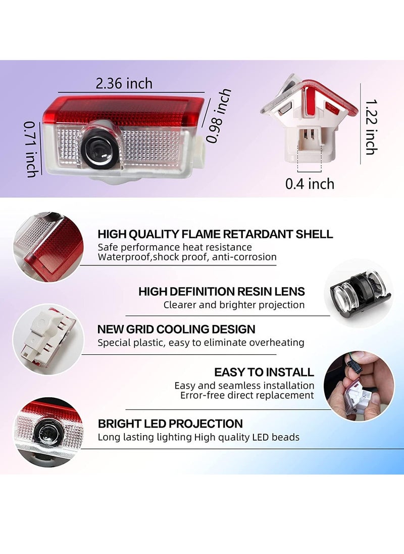 RATSAW - 2 Pcs Car Door LED Logo Projector Welcome Lamp Door Light Puddle Lights Kit Compatible with Accessories A B E C G GL GLA GLC GLE GLS Class 4dr W205 W213 W177 W176 - Image 1
