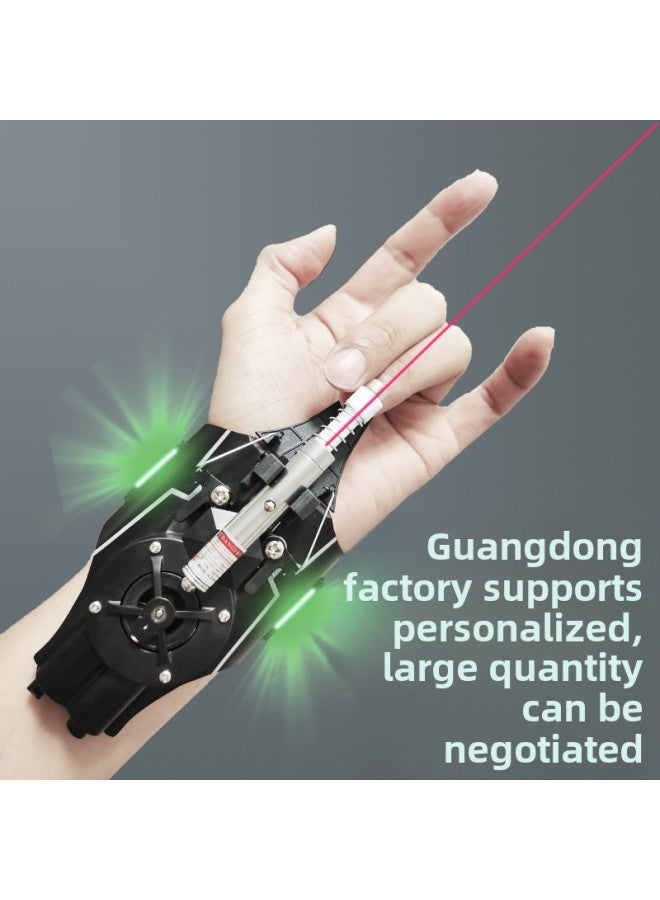 Spiderman Spitting Silk Launcher Hand Toy Gloves Spider Silk-Color:Blue + Infrared Sight + Luminous Bracelet + Luminous Pf  - Image 2