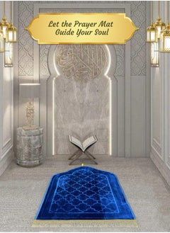 Jinou Prayer Mat with free namaz cap and tasbih beeds – Made With Premium Quality Turkish Velvet with Memory Foam – Ramadan Gift Prayer Rug for Men, Women and Grandparents and Kids.  - Image 4