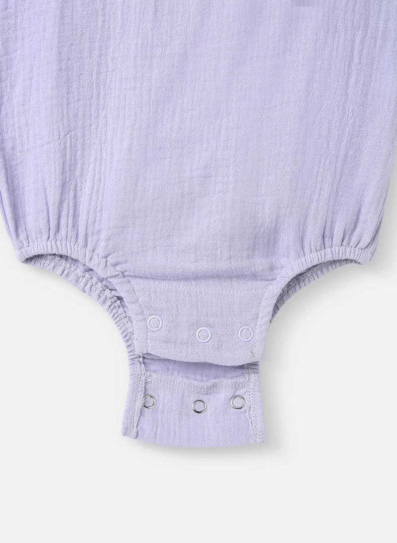 Nautinati Girls’ Cotton Romper | Sleeveless Romper for 0-2 Years | Floral Embroidery
