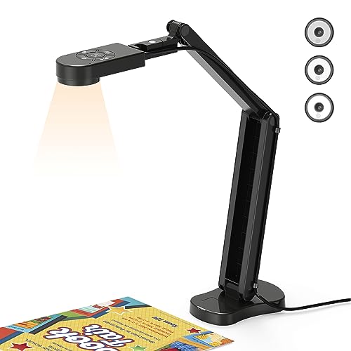 THUSTAND THUSTAR 8MP Document Camera & Webcam 4K with Dual Microphones, USB Visualiser A3-Size, 3-Level LED Lights, Image Invert Function, Fold, for Live Demo, Distance Education -Windows, macOS and Chrome OS - Image 1