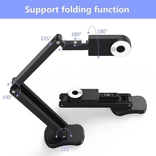 THUSTAND THUSTAR 8MP Document Camera & Webcam 4K with Dual Microphones, USB Visualiser A3-Size, 3-Level LED Lights, Image Invert Function, Fold, for Live Demo, Distance Education -Windows, macOS and Chrome OS - Image 3