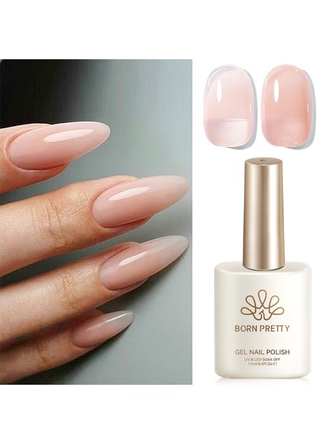 Born Pretty Color Nail Gel, Gel Nail Polish, UV & LED Soak Off, Sweet Rose Gel Nail Polish, Sheer Jelly Formula Long-Lasting 14 Days Wear Nail Lacquer for Home & Salon Use 15ml - Image 1