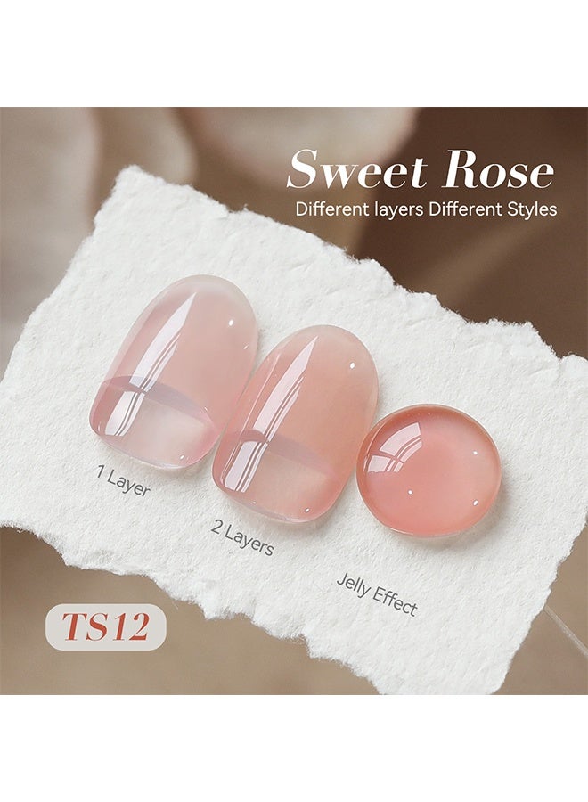 Born Pretty Color Nail Gel, Gel Nail Polish, UV & LED Soak Off, Sweet Rose Gel Nail Polish, Sheer Jelly Formula Long-Lasting 14 Days Wear Nail Lacquer for Home & Salon Use 15ml - Image 2
