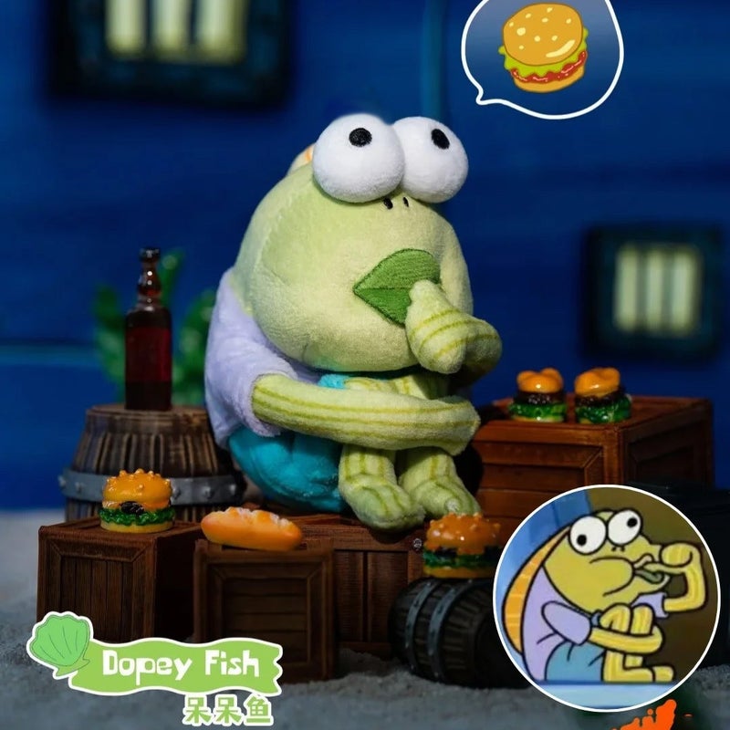 Bikini Bottom Residents Blind Box Ugly Fish Plush Toy - Lying Flat Fish Keychain Pendant Bag Charm - Image 5