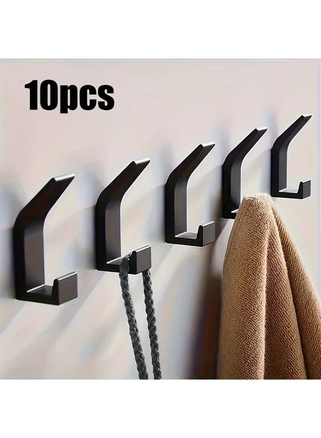 10pcs Gray Heavy Duty Adhesive Hooks No Drill Damage Free Wall Mount - Image 2