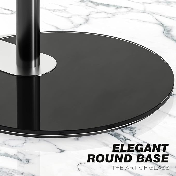 ارفايفر ستاند تلفزيون أرضي قابل للتدوير بزاوية 90 درجة للتلفزيونات من 32 إلى 65 بوصة (LCD وLED)، تصميم عصري وبسيط، حامل تلفزيون زاوي مع قاعدة زجاجية دائرية، متوافق مع VESA 400x400 مم، أسود - TF1201 - Image 5