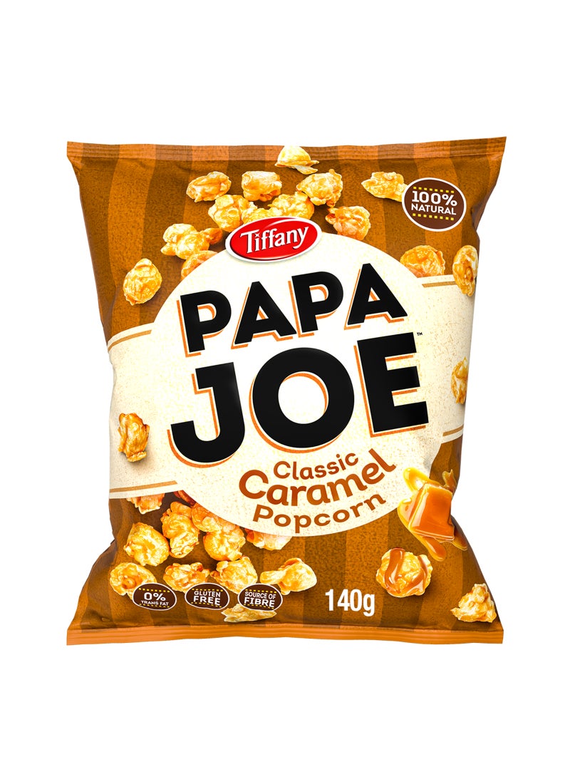 Tiffany Papa Joe Classic Caramel Popcorn 140g - Image 1
