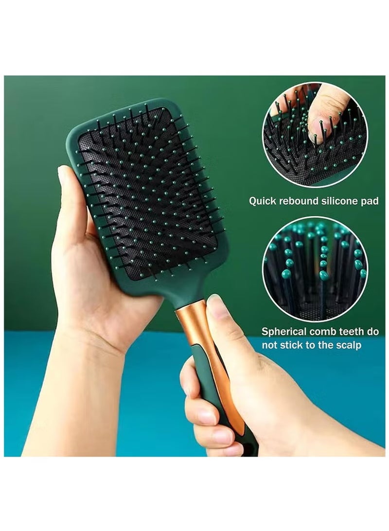 Hair Brush Set, 3pcs Hair Brush Comb with Detangling Nylon Pins, Cushion Hair Combs for Women, Men, Kids - Image 2