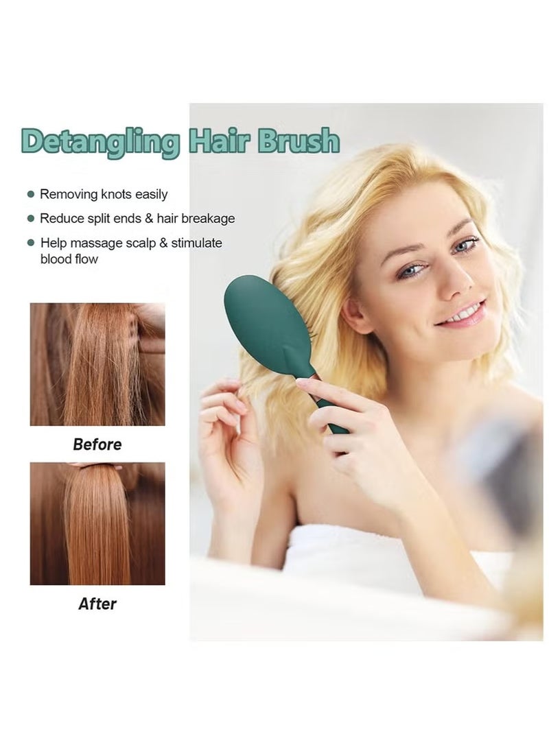 Hair Brush Set, 3pcs Hair Brush Comb with Detangling Nylon Pins, Cushion Hair Combs for Women, Men, Kids - Image 5