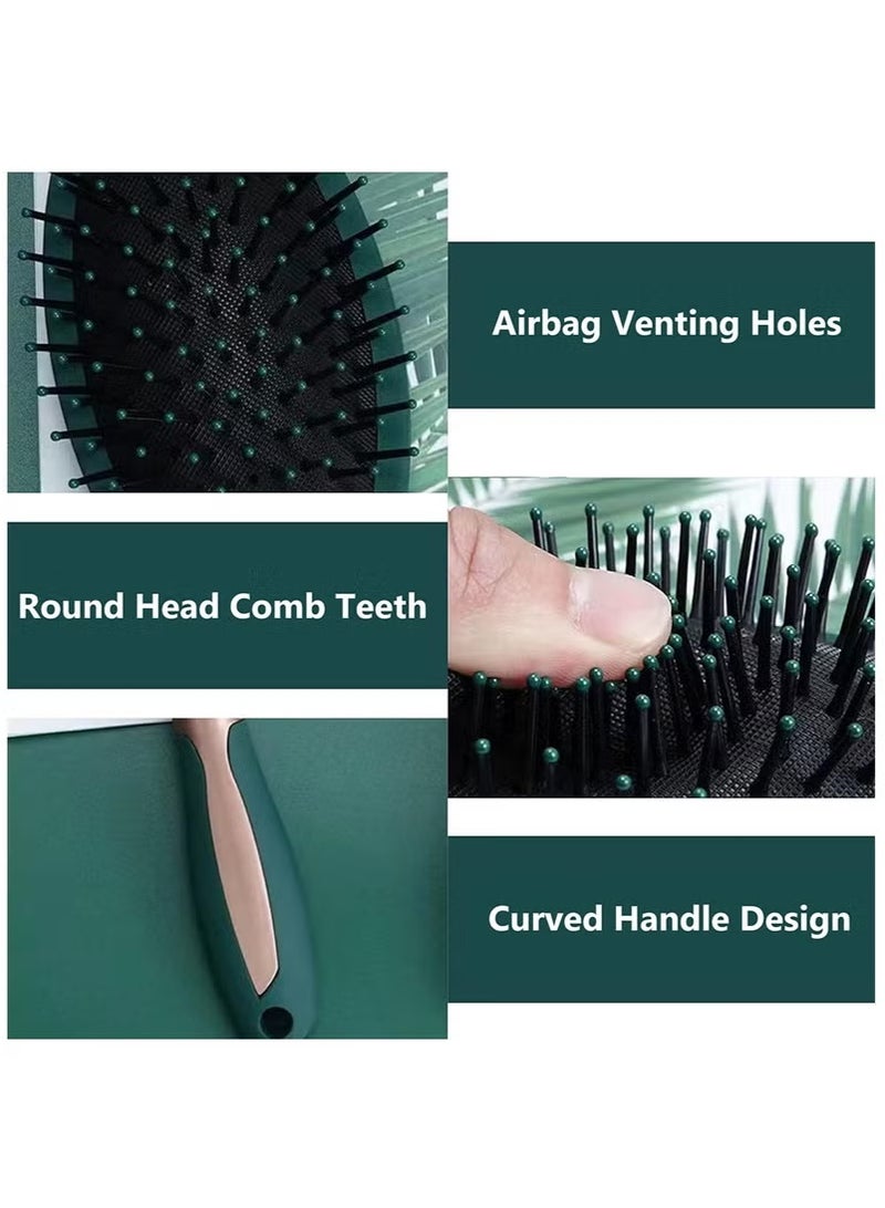 Hair Brush Set, 3pcs Hair Brush Comb with Detangling Nylon Pins, Cushion Hair Combs for Women, Men, Kids - Image 3