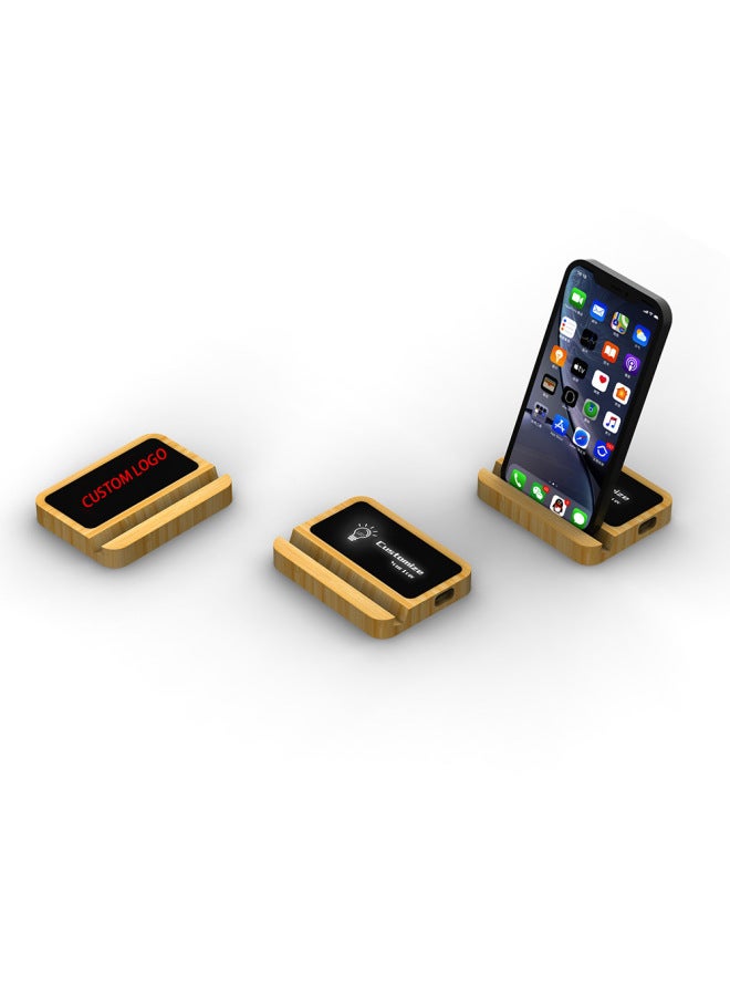 Wooden Type C Luminous Hard Drive Convenient Ssd With Mobile Phone Holder Computer 1tb2t Large Capacity Mobile Hard Drive-Capacity:128GB-Interface:USB3.1 - Image 2