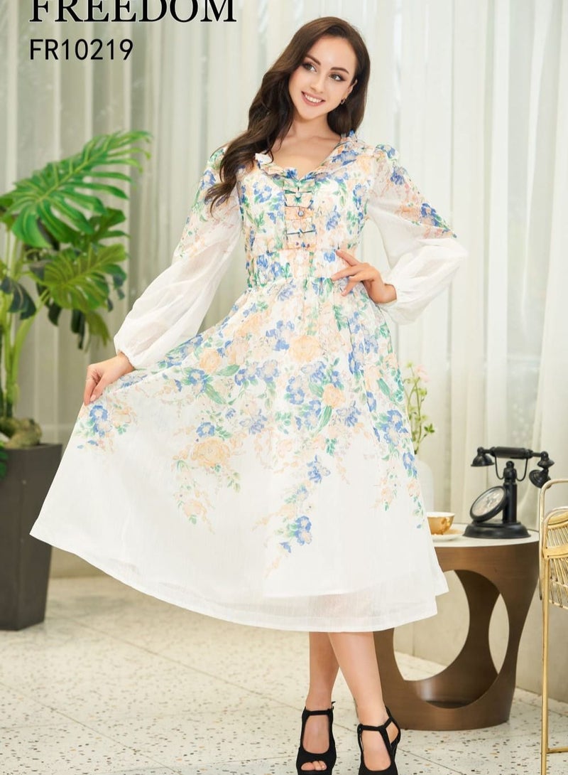 floral  midi dress  - Image 1