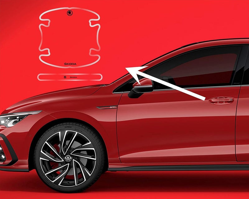 BIG FLAG 3D Gel Type Car Door Transparent Handle Cup and Handle Stripe Scratch Guard Sticker Universal for Specific Brand (Pack of 8) (3DDRSTSQVAR) (SC0DA) - Image 1