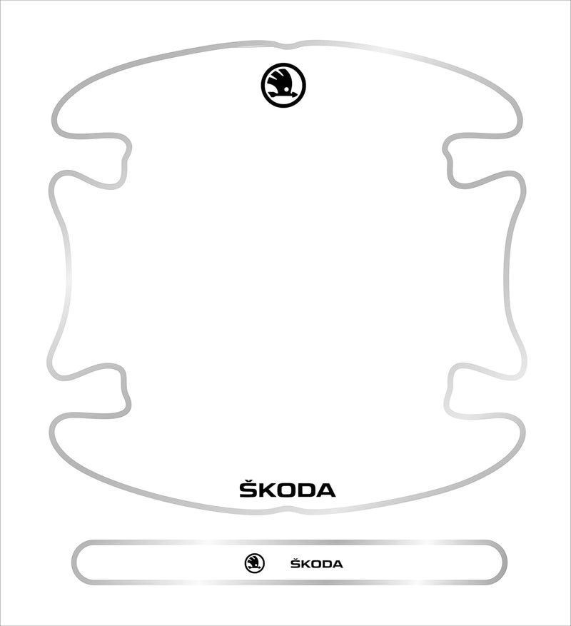 BIG FLAG 3D Gel Type Car Door Transparent Handle Cup and Handle Stripe Scratch Guard Sticker Universal for Specific Brand (Pack of 8) (3DDRSTSQVAR) (SC0DA) - Image 2