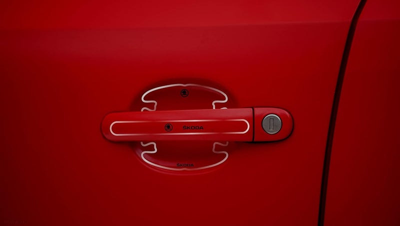 BIG FLAG 3D Gel Type Car Door Transparent Handle Cup and Handle Stripe Scratch Guard Sticker Universal for Specific Brand (Pack of 8) (3DDRSTSQVAR) (SC0DA) - Image 3