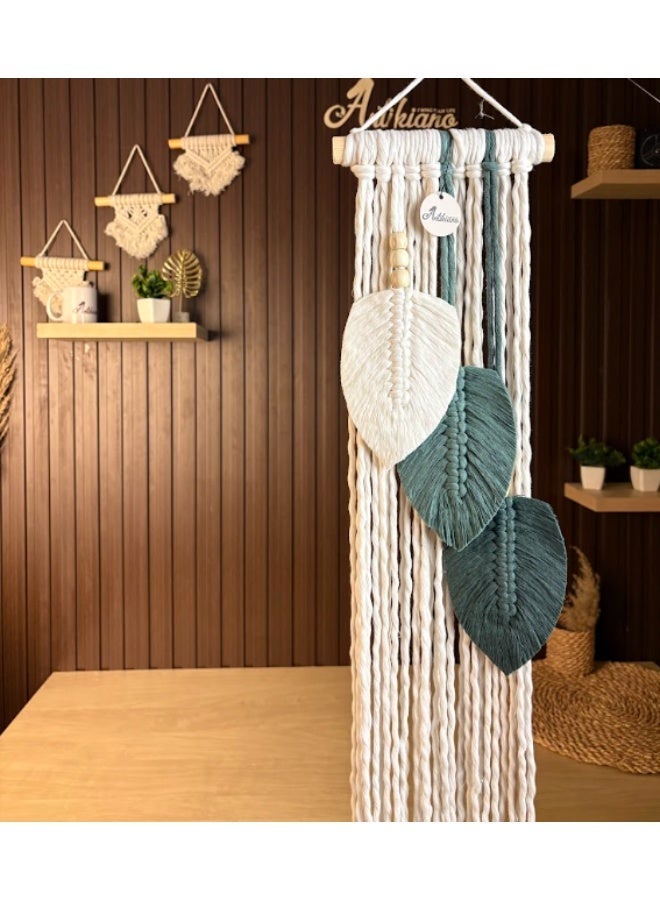 انتيكيانو عبوة من 2 بساط مكرمية للتعليق على الحائط معلقات دانتيل منسوجة يدويا بنمط بوهيمي ديكور للحائط خلفية حرفية - Image 3