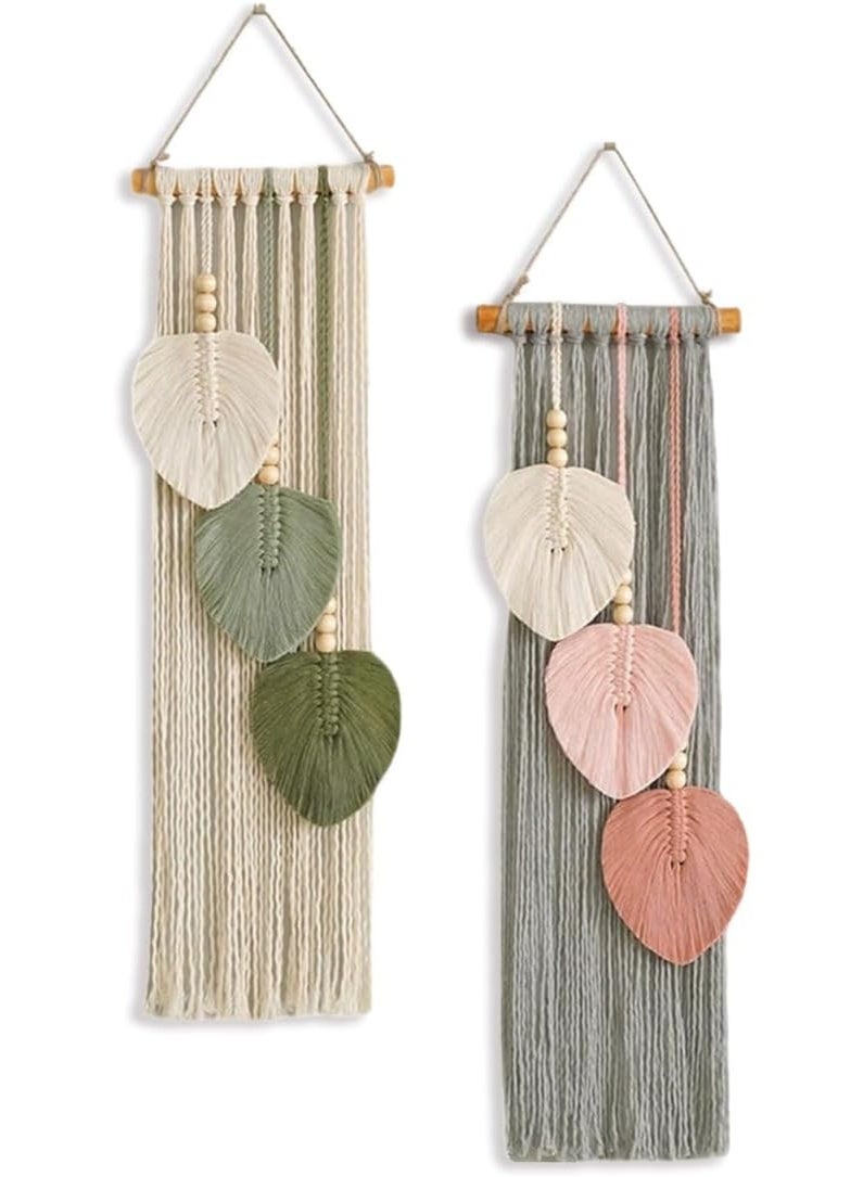 انتيكيانو عبوة من 2 بساط مكرمية للتعليق على الحائط معلقات دانتيل منسوجة يدويا بنمط بوهيمي ديكور للحائط خلفية حرفية - Image 1