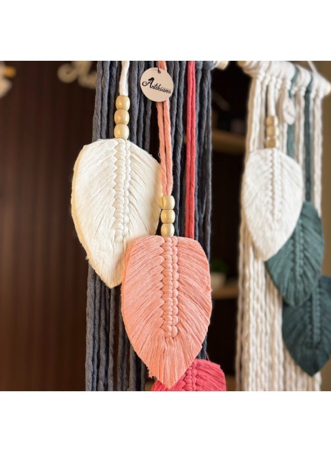 انتيكيانو عبوة من 2 بساط مكرمية للتعليق على الحائط معلقات دانتيل منسوجة يدويا بنمط بوهيمي ديكور للحائط خلفية حرفية - Image 3