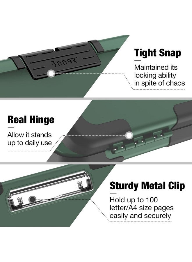Sooez Toughest Clipboard with Storage, Internal Pen Pouch Included, Letter/ A4 Size, Shockproof Heavy Duty Plastic Clip Boards 8.5x11”, High Capacity Clipboards Box Case for Contractor Trucker Driver - Image 4