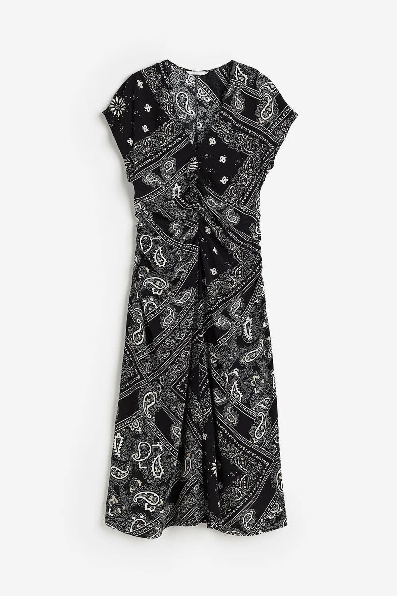 H&M Printed Draped Dress