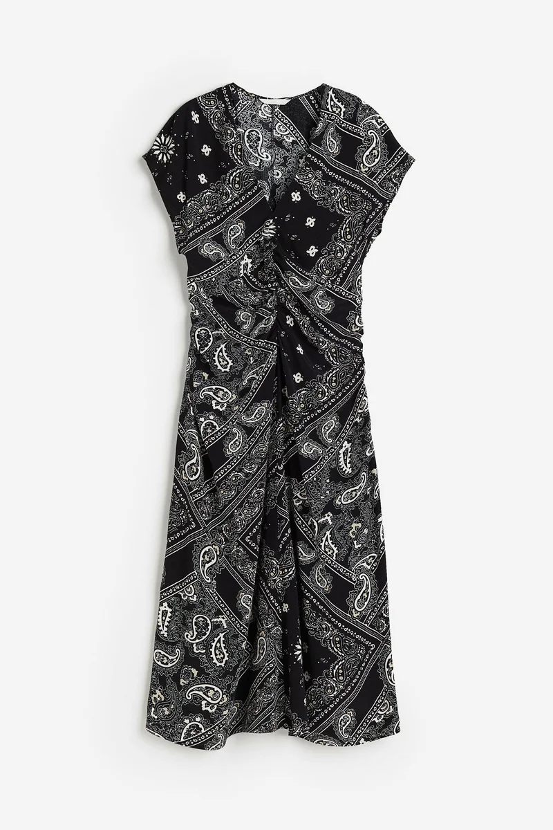 H&M Printed Draped Dress