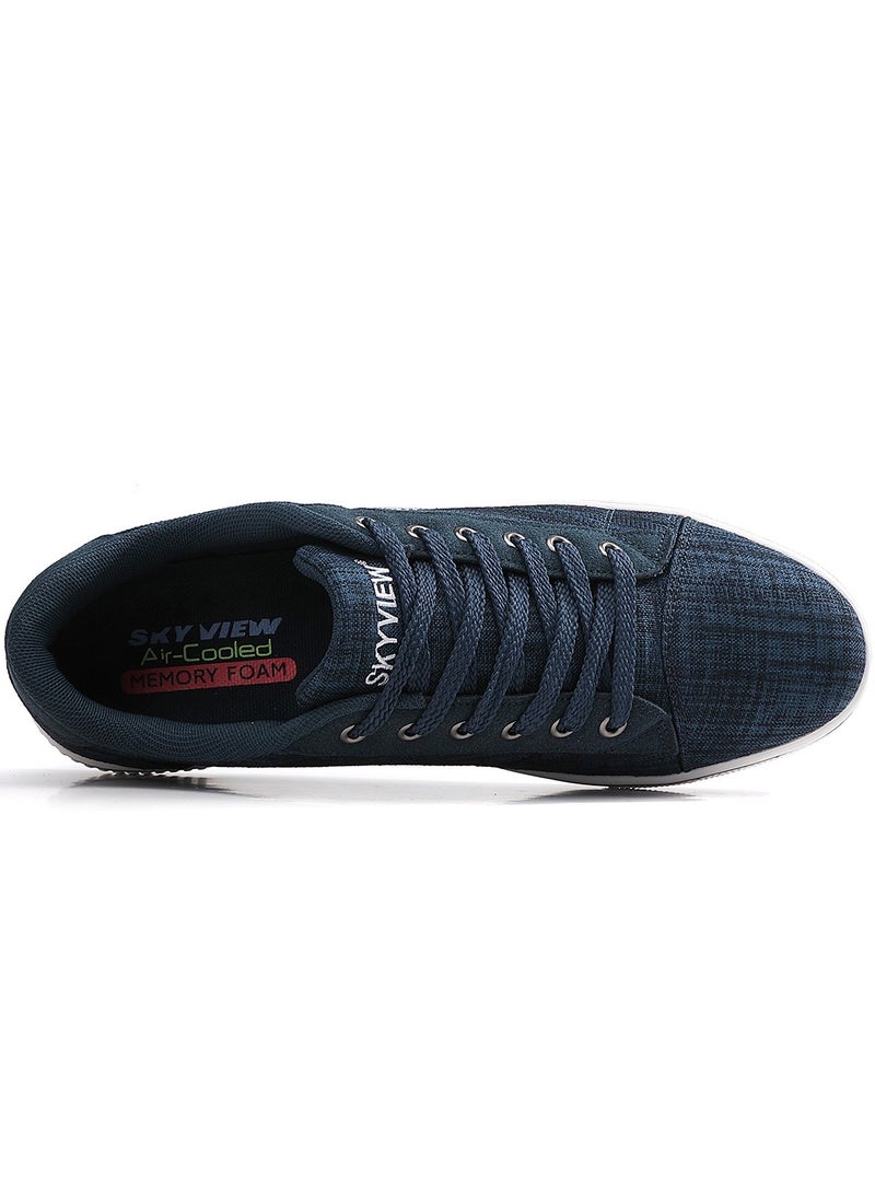 Sky View Mens Casual Shoes Low Top Fashion Canvas Sneakers Breathable Comfort Walking Shoes for Male Blue  - Image 5