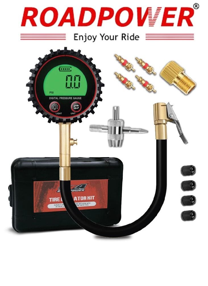 RoadPower - Digital Tire Deflator 200PSI Air Down Offroad Kit with Precision Release Button  Repair Tool  Quickly Deflate 4x4 Off Road Tires TG-442 - Image 1