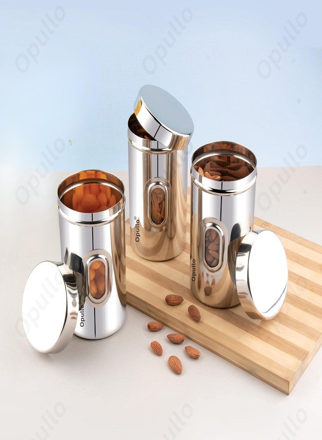 Opullo Mother’s Choice See Through Containers | Small Steel Containers | Steel Container with Lid | Stainless Steel Slim Container | Ubha Dabba | Steel Airtight Container | 500 GMS | Pack of 3 - Image 2