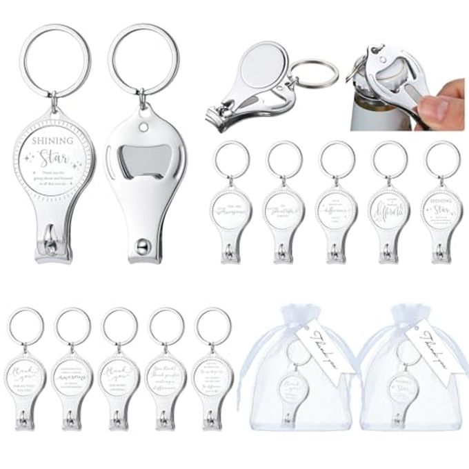Vesici 60 Sets Bulk Gifts for Adults 3 in 1 Nail Clippers Bottle Opener Keychain 10 Styles You are Awesome Emotional Support Valentines for Employee Coworkers Team Teacher Staff Nurse