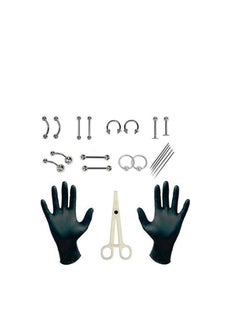 ORiTi ORiTi 20pcs/lot Professional Piercing Kits Puncture Ear Nose Eyebrow Sets Plier Piercings Clamp Steel Needles Tool Kits Body Jewelry Body Piercing Tools  - Image 4