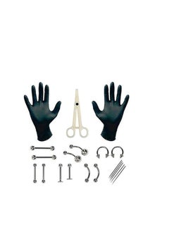 ORiTi ORiTi 20pcs/lot Professional Piercing Kits Puncture Ear Nose Eyebrow Sets Plier Piercings Clamp Steel Needles Tool Kits Body Jewelry Body Piercing Tools  - Image 5