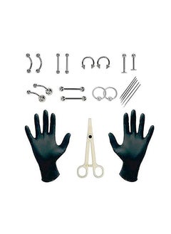 ORiTi ORiTi 20pcs/lot Professional Piercing Kits Puncture Ear Nose Eyebrow Sets Plier Piercings Clamp Steel Needles Tool Kits Body Jewelry Body Piercing Tools  - Image 2