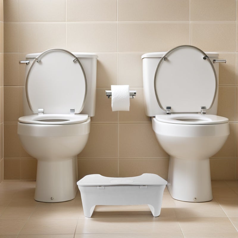 🚽 كرسي حمام محمول أبيض بقوة هيكل مع قاعدة غير قابلة للانزلاق للاستخدام في الحمام - Image 3
