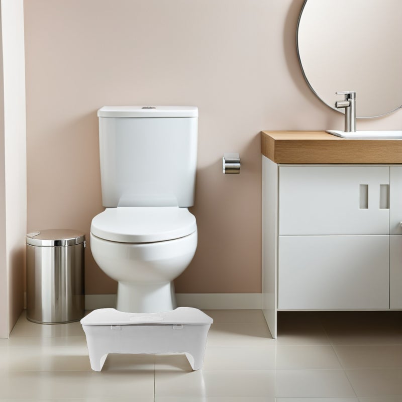 🚽 كرسي حمام محمول أبيض بقوة هيكل مع قاعدة غير قابلة للانزلاق للاستخدام في الحمام - Image 4