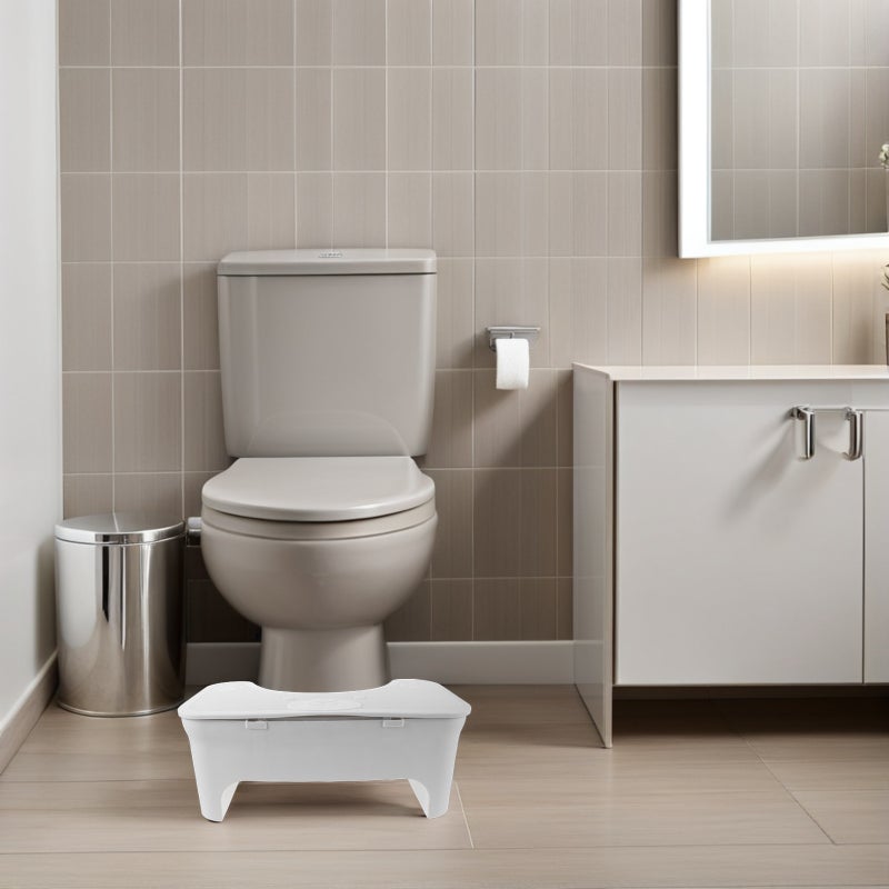 🚽 كرسي حمام محمول أبيض بقوة هيكل مع قاعدة غير قابلة للانزلاق للاستخدام في الحمام - Image 5