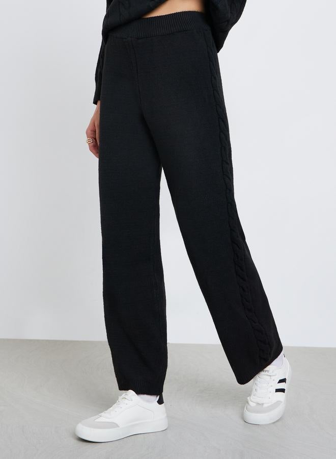 Take Two Black Textured Cable Knit Sweater and Pants Co-Ords - Image 5