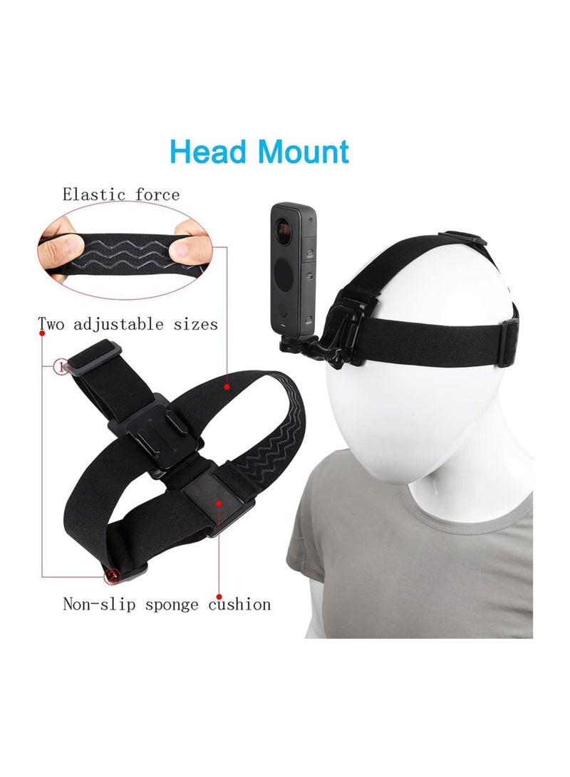 Accessories Kit for Insta360 One X3/X2/X, One R, X and GoPro Hero 9,New Quick Release Head Strap Mount + Chest Mount Harness + Backpack Clip Holder + 360°Rotating Wrist Strap  - Image 5
