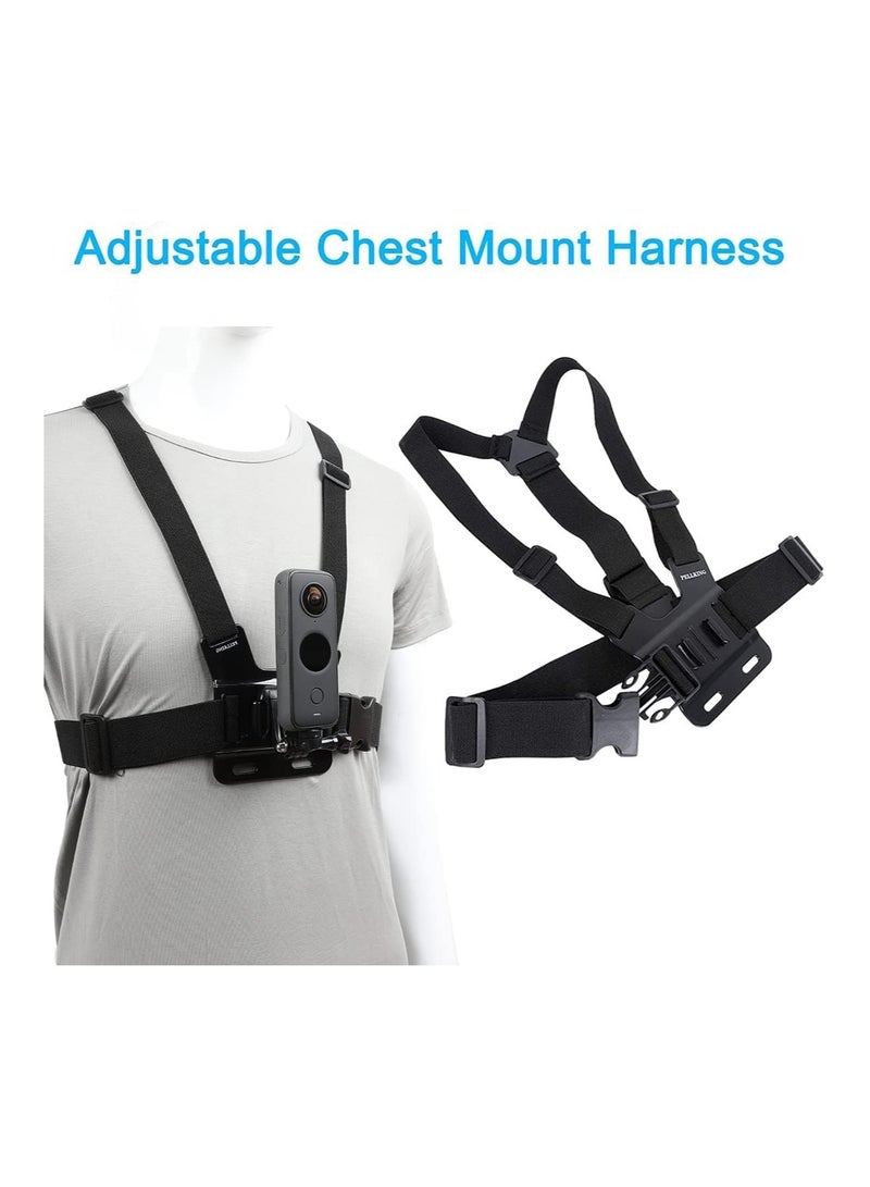 Accessories Kit for Insta360 One X3/X2/X, One R, X and GoPro Hero 9,New Quick Release Head Strap Mount + Chest Mount Harness + Backpack Clip Holder + 360°Rotating Wrist Strap  - Image 4
