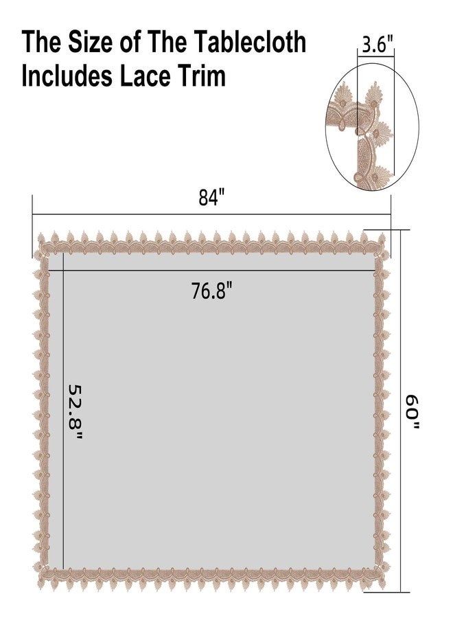 LIBERECOO Clear Vinyl Tablecloth with Stitched Loral Lace Trim, 60 x 84 Waterproof Oilproof Plastic Table Cover with Embroidered Edge Tablecloths Protector - Image 2