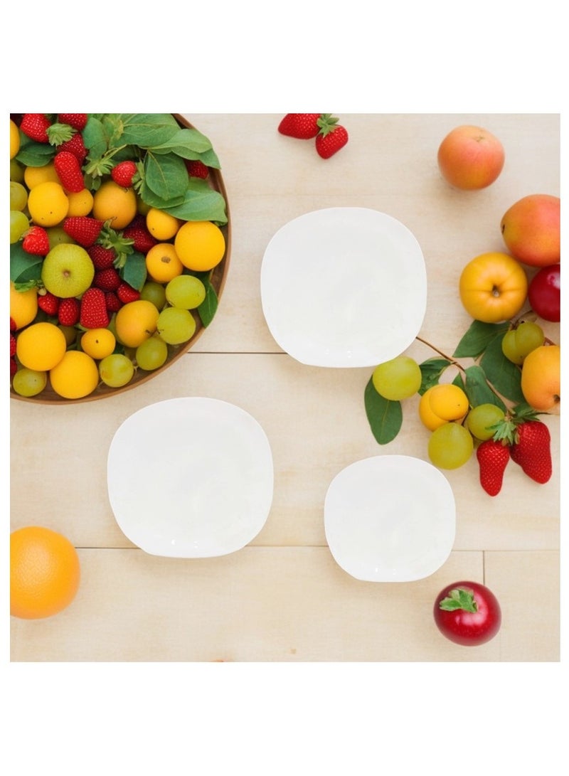 Melrich طقم عشاء أوبال وير من ميلريتش مكون من 38 قطعة، 6 أطباق عشاء، 6 أطباق حلوى، 6 أطباق حساء، 6 أوعية، 6 أكواب، 6 صحون، 1 طبق تقديم، 1 وعاء تقديم، آمن للاستخدام في غسالة الأطباق، آمن للاستخدام في الميكروويف - Image 4