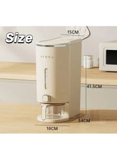 Reelyo Rice Dispenser Rice storage container Grain storage container with precision scale and measuring cups for kitchen cabinet worktops  - Image 2