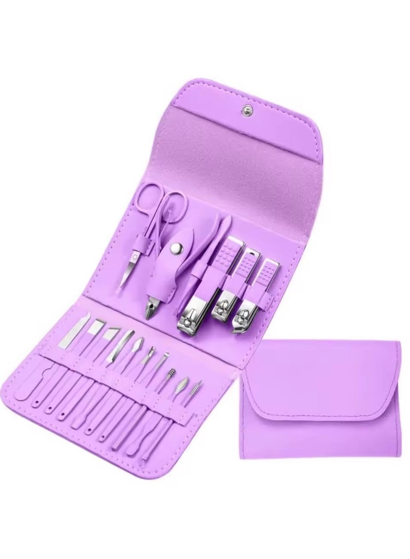 Goolsky Purple Multi-Purpose Nail Clippers, Stainless Steel, Professional Repair Kit, Nail Art Kit, 16, 1 Set - Image 1