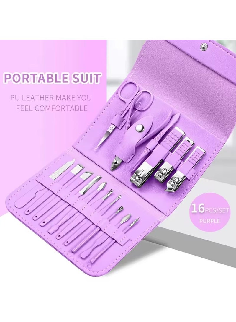 Goolsky Purple Multi-Purpose Nail Clippers, Stainless Steel, Professional Repair Kit, Nail Art Kit, 16, 1 Set - Image 2