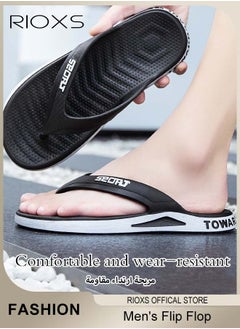 RIOXS Men's Flip Flop, Anti-Slip Shower Slippers, Ultra Soft Flat Beach Open Sandal, Comfort Fit Flip Flops, Lightweight Slippers For Men, Flipflops For Bathroom, Indoor Or Outdoor Use  - Image 2