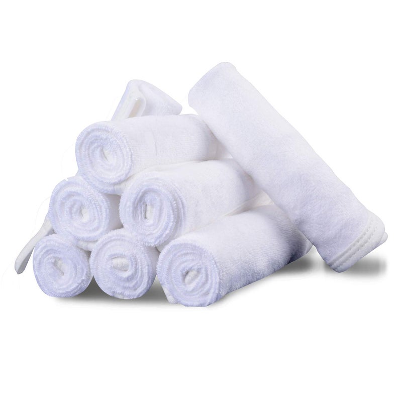 Mars wings Microfiber Facial Cloths (Facial Towels), 8 Pack (12 x 12 inch), Super Absorbent, Quick Drying Fast, Soft, Eco-Friendly, for Facial Wash Cleansing, Make-up Removal, Baby and Travel (White) - Image 1
